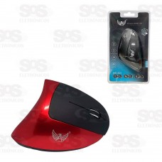 Mouse Wireless Vertical Vermelho Ltomex